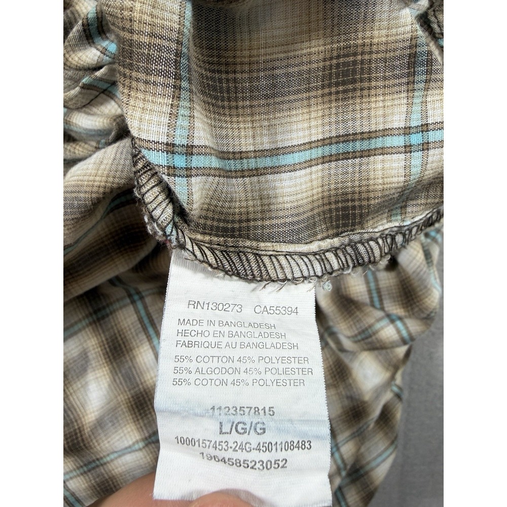 Wrangler Pearl Snap Western Aztec Long Sleeve Mens Shirt Size L - Picture 7 of 7